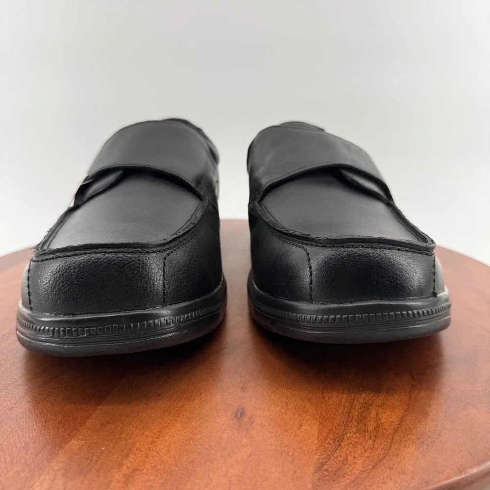 SureFit London Black‎ Leather Wide Hook Loop Strap Comfort Shoes Men's 13 WIDE